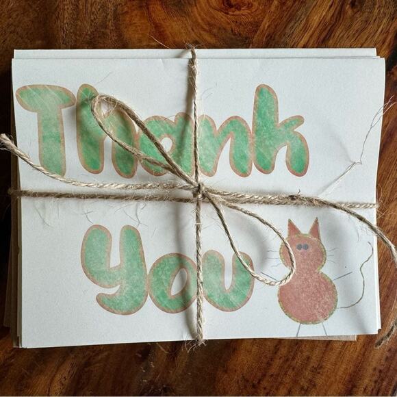 Thank You Cards Greeting Cards Blank Notes for Gift Friends Set of 6 & Envelopes - Picture 2 of 3